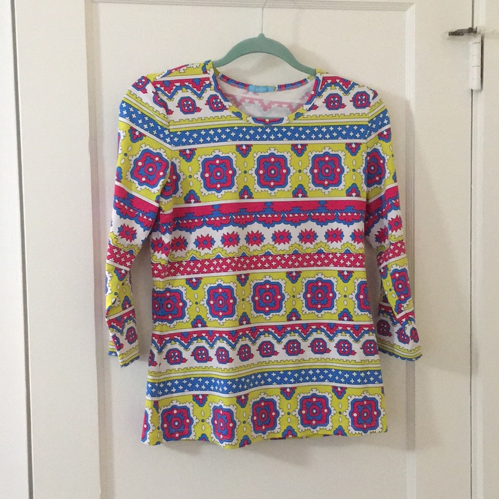 J.McLaughlin Geometric Print Blouse